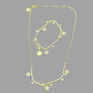 Girls‎ necklace and bracelet set. LMTS Beaded and crystal star design